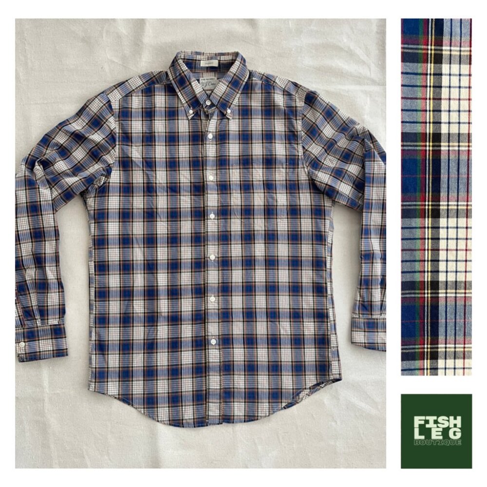 J. Crew | Classic Fit Secret Wash Check LS Button Down - Sz S /Blue & Green & Re